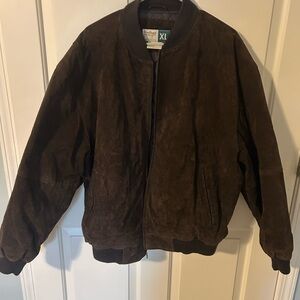 Men's Vintage Classic Brown Leather Bomber Jacket